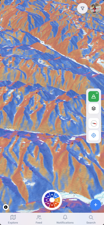 SteepMap slope aspect overlay